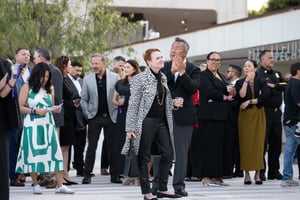 Guests attend and enjoy the Central City Association’s “Treasures of Los Angeles” event, gathering in a lively setting to connect, celebrate, and participate in the program.